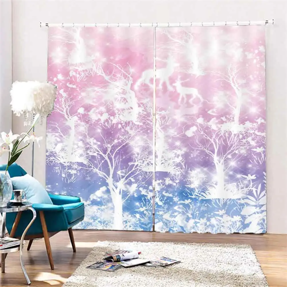 Декоративные занавески на окна 3D для гостиной с изображением красивых снежинок