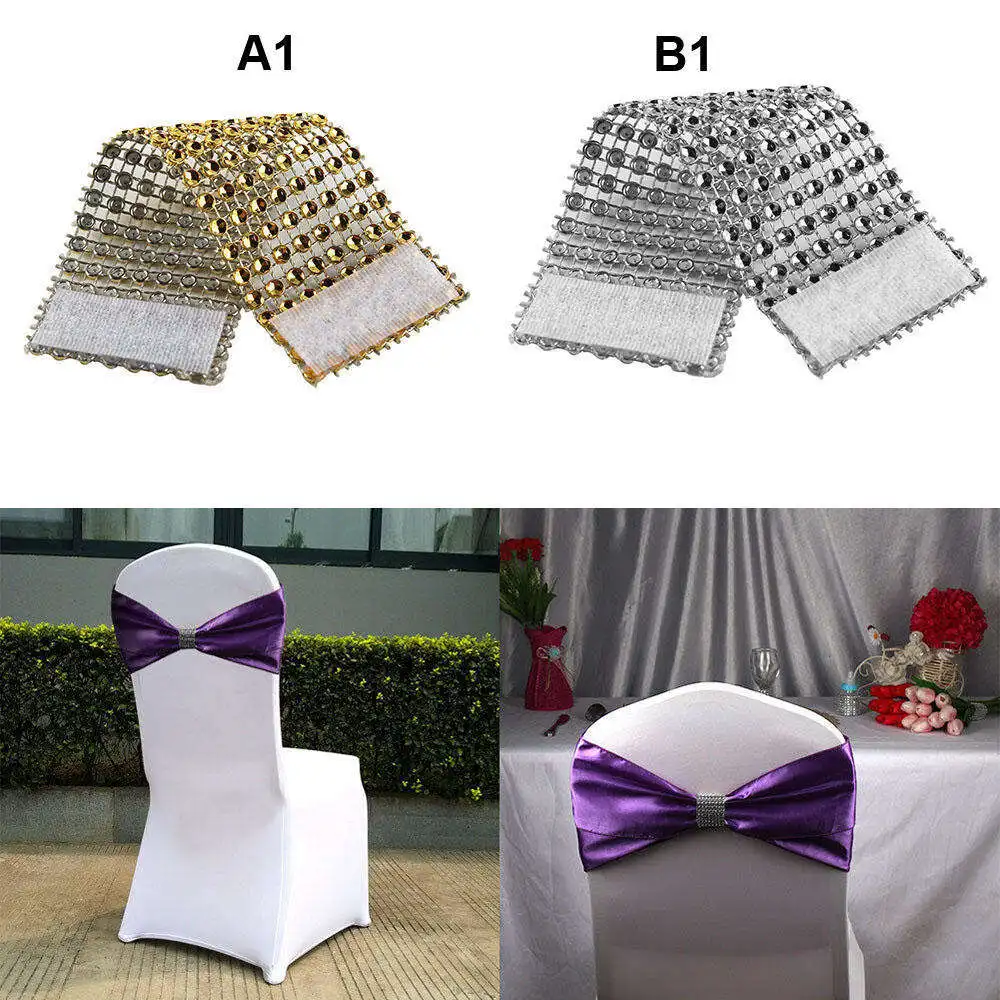 

100pcs Diamond Mesh Wrap Napkin Ring Holder Rhinestone Gold Napkin Rings Banquet Dinner Christmas Table Decoration
