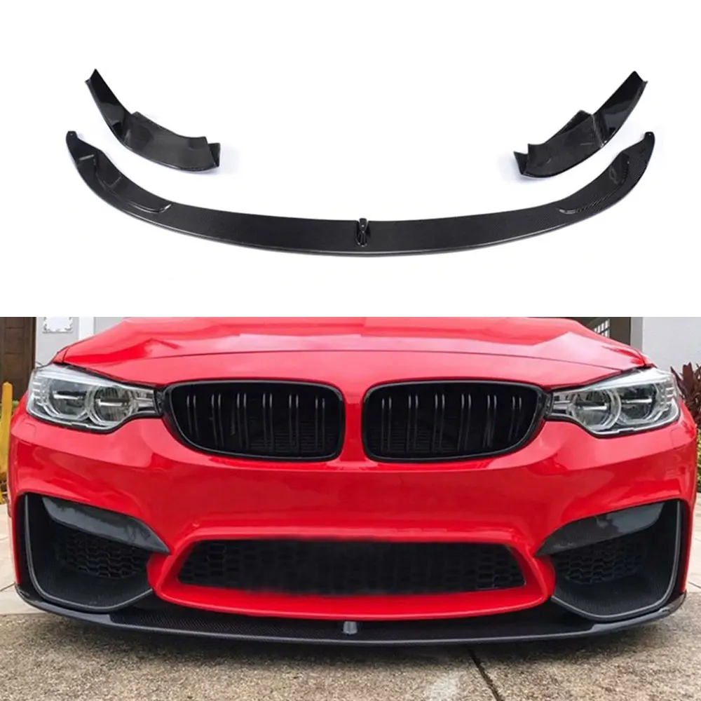 Передний бампер из углеродного волокна для M3 M4 BMW 3 серии F80 4 F82 F83 2014 2017 FRP черный