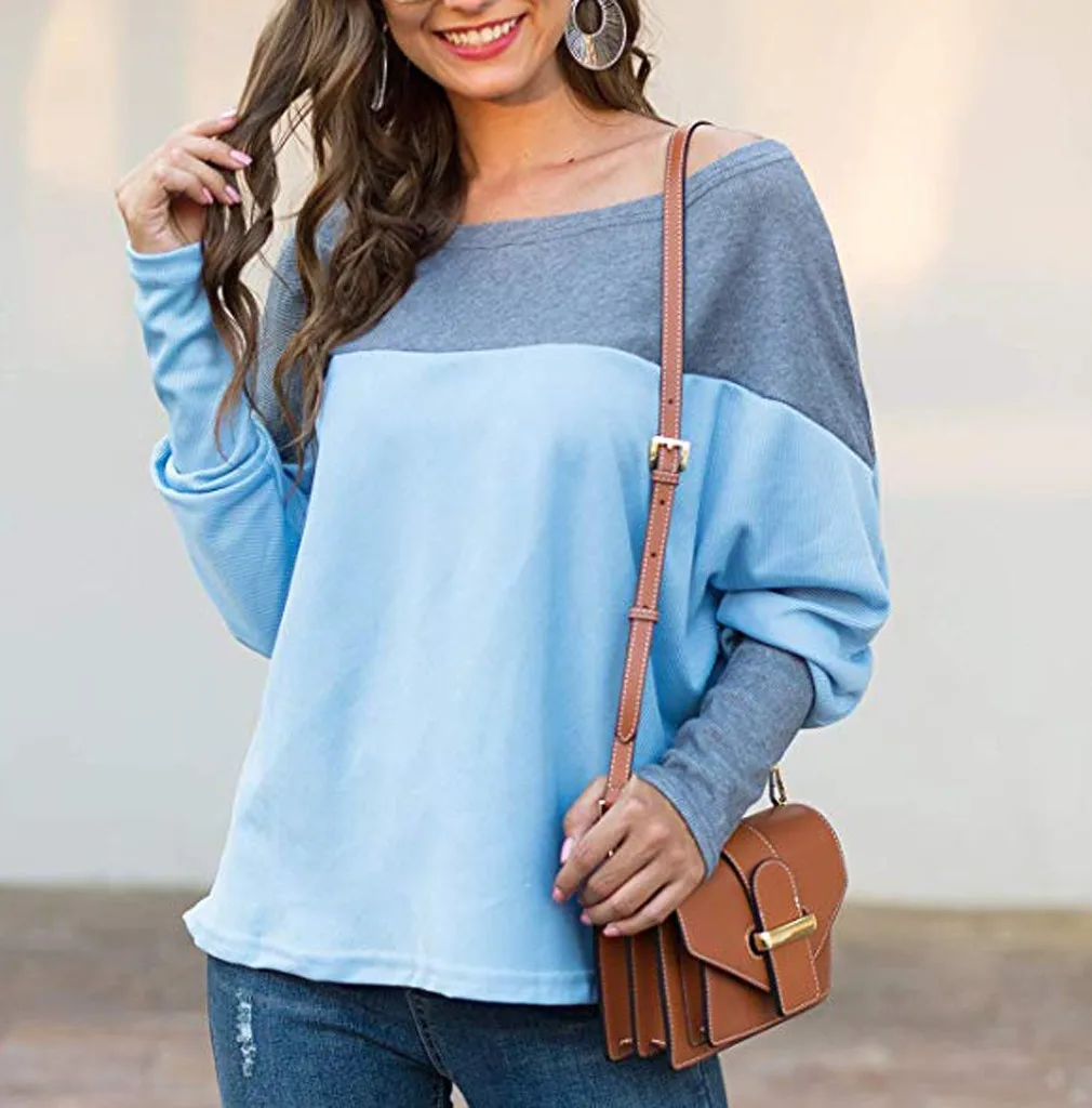 Женская Повседневная Толстовка с отстроченным воротником рукав летучая мышь