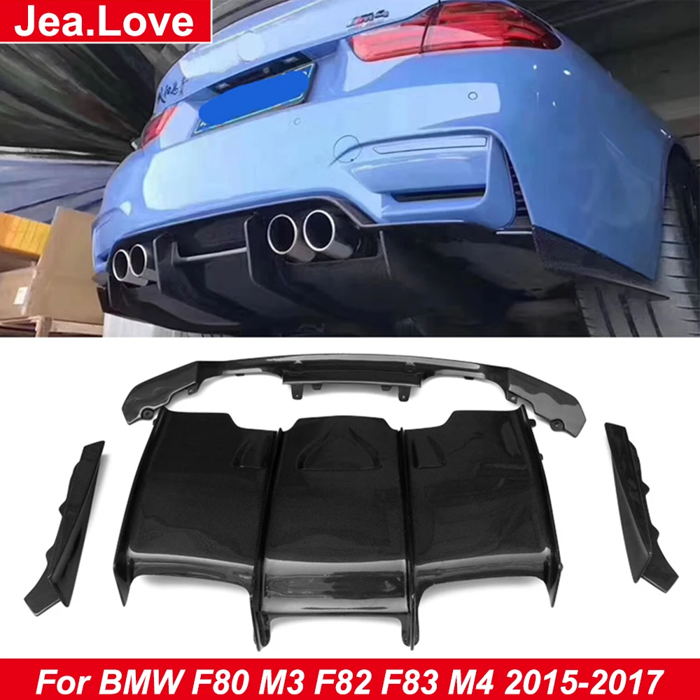 

PSM Style Real Carbon Fiber Diffuser Car Body Modification Rear Bumpers Lip For BMW F80 M3 F82 M4 2015 to 2017