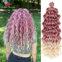 deep wave crochet braiding hair ocean wave synthetic braids hair extensions pre looped hawaii curl kanekalon twist braids