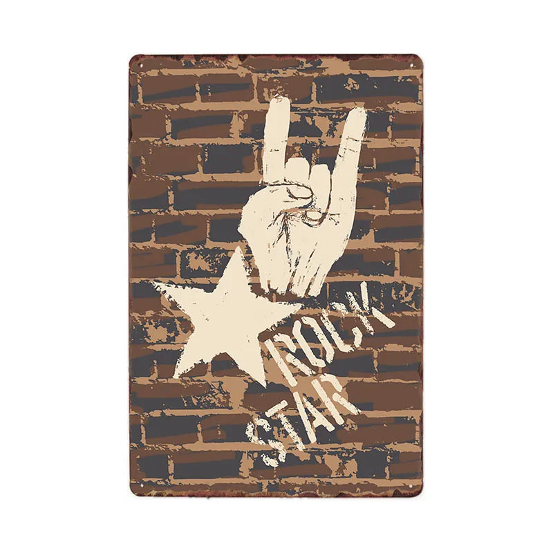 Винтажный металлический жестяной знак Rock n рулонный плакат Music настенное