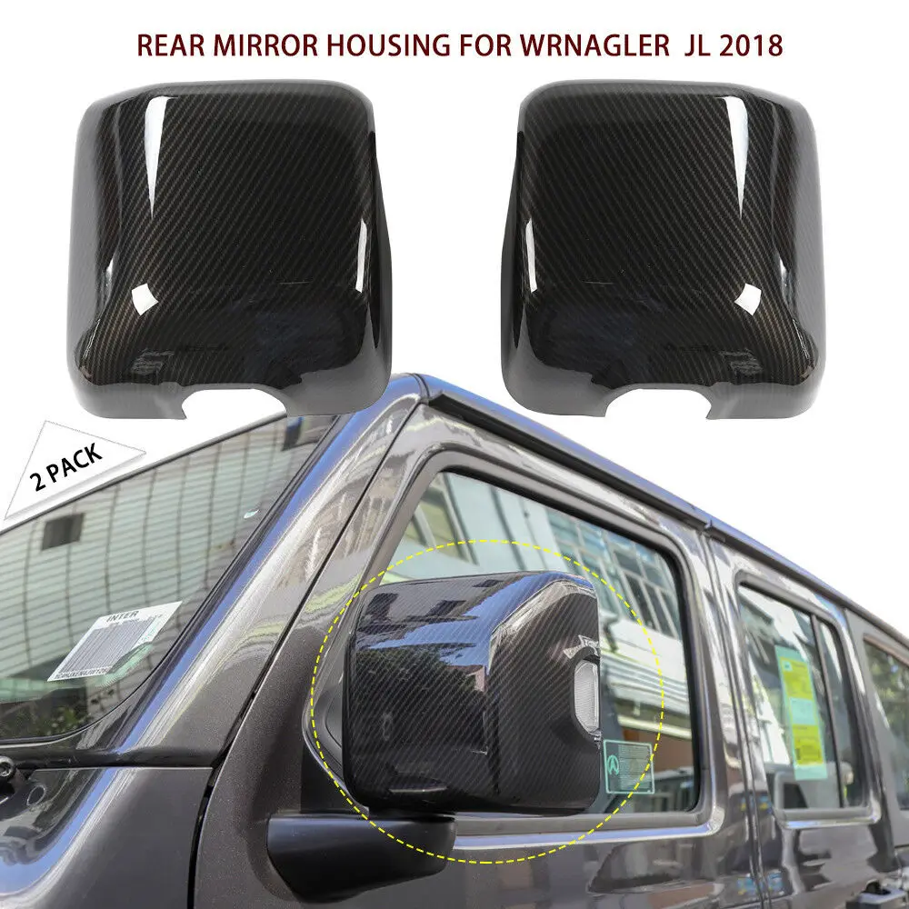 Углеродное волокно обзора автомобиля зеркало заднего вида с отделкой светильник
