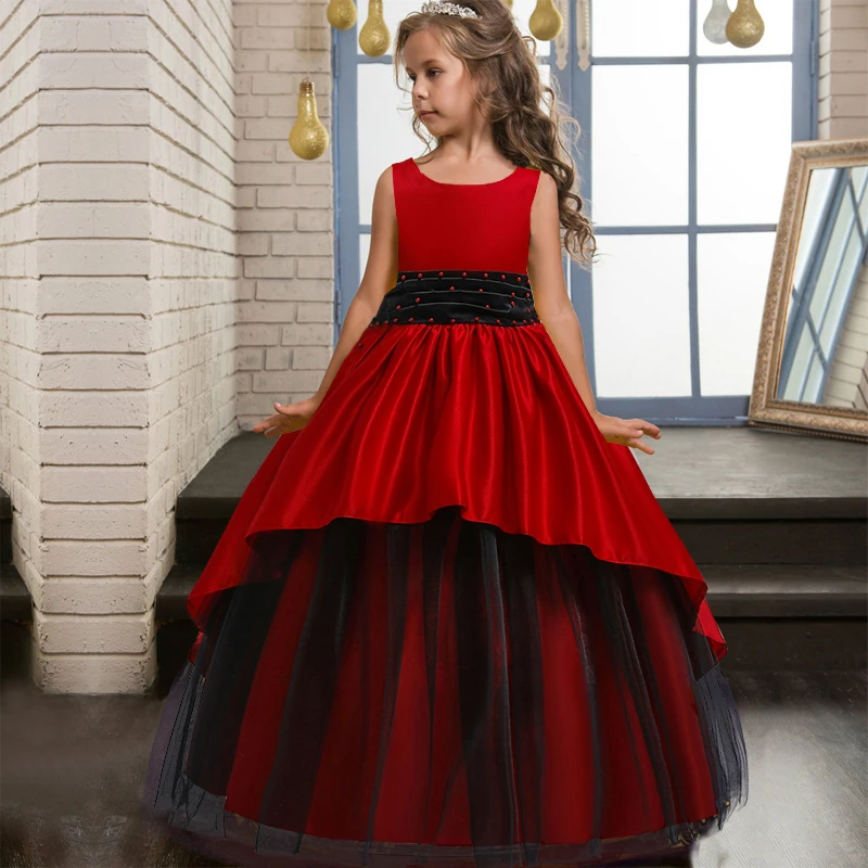 2022 многослойное длинное вечернее платье для девочек детские платья детвечерние