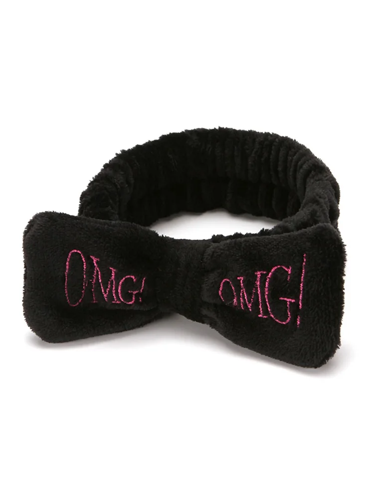Письмо "OMG" коралловый флис мягкий бант повязки для женщин девочек милый держатель волос повязки для волос аксессуары для волос. w - Цвет: B