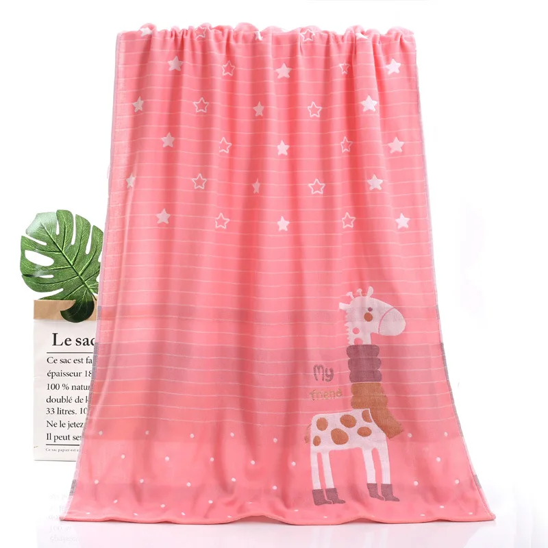 Детское трехслойное полотенце из чистого хлопка 70*140 см