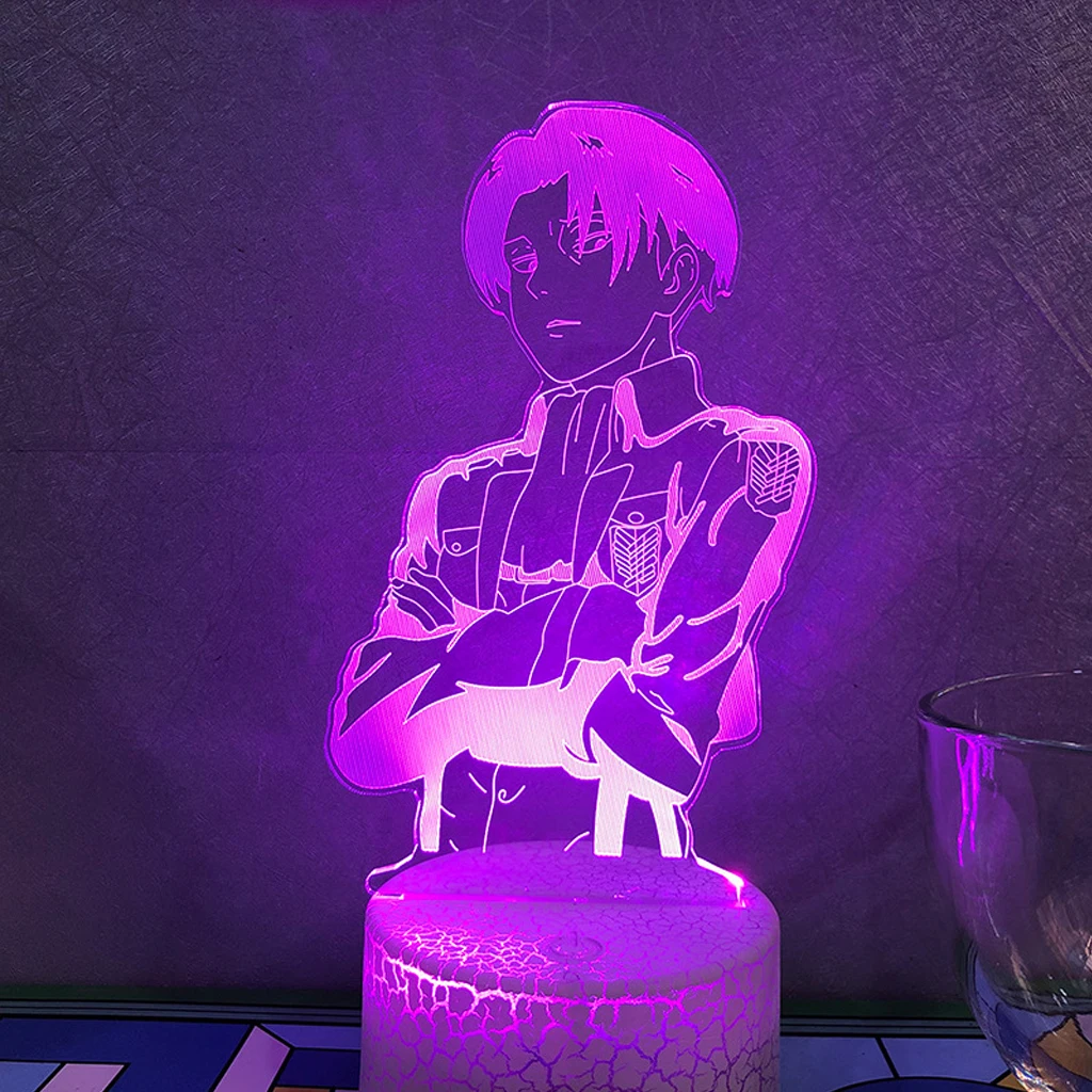 Светодиодный ночник для детей атака на Титанов аниме фигурка светильник Леви