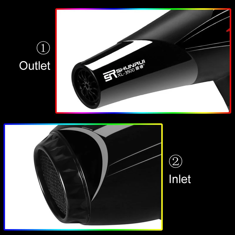 Профессиональный фен для волос ионная вилка AC 220v несъемные сушилки горячий ветер