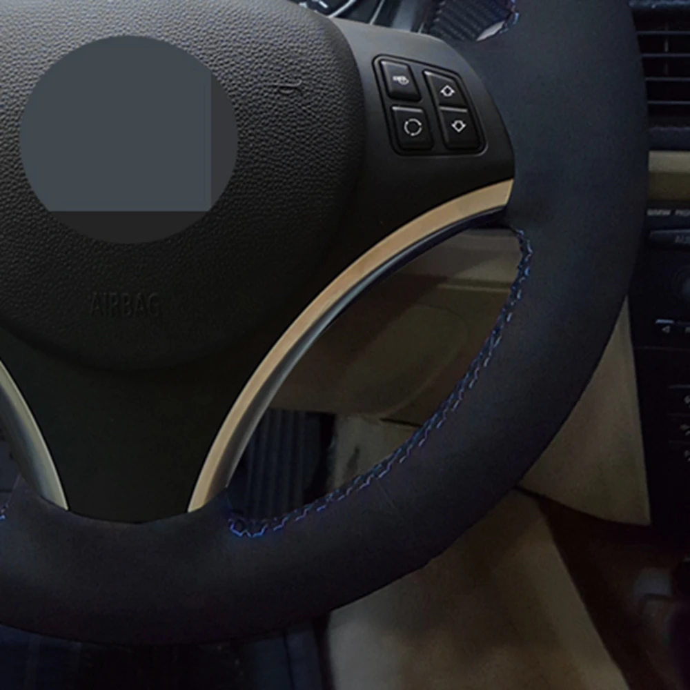 DIY ручной работы черная замша чехол рулевого колеса автомобиля для BMW M Sport 3 серии