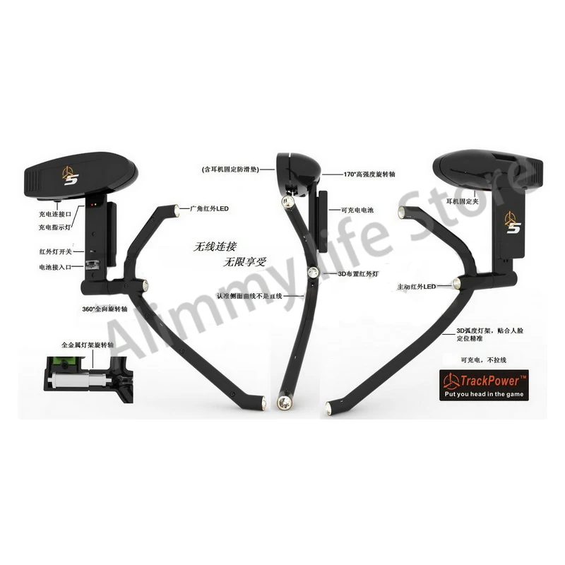 Head Sight Partner Active Infrared Holder Flight Rocker TrackIR5 Adaptation |