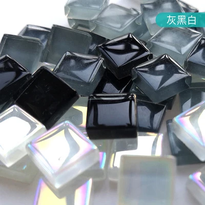 V 300 шт одноцветная квадратная стеклянная мозаичная плитка искусство и ремесло материал мозаичная плитка для хобби креативное изготовление детская головоломка 10 мм - Цвет: V
