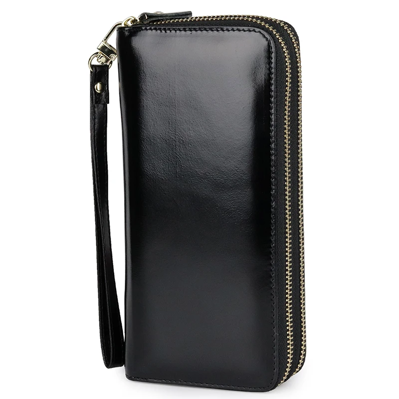 

Women Wallets Genuine Leather Female Clutch Wallet Long Clutches Bags Purse Girls Lady Cell Phone Card Holders Money Bag blue