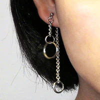 personality design studs earrings stainless steel piercing helix lobe jewelry korean fashion accessories piercing ear chain stud