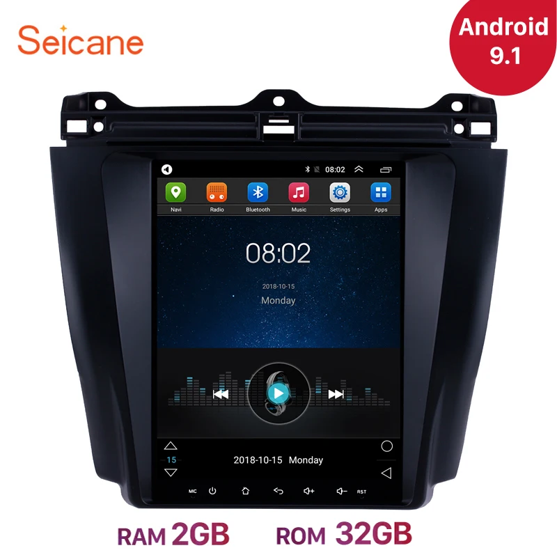 Seicane 9,7 дюймов Android 9,1 автомобильный радиоприемник с навигацией GPS для 2003-2007 Honda Accord 7 с AUX рулевым колесом управления 1080P видео