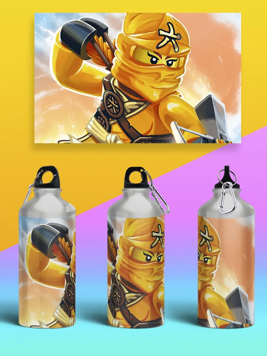 Бутылка спортивная/туристическая фляга мультфильмы лего ниндзяго lego ninjago - 5357 Ф |