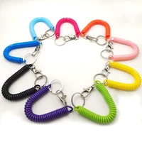 new plastic spring rope key chain mobile phone bag accessories lanyard color anti loss elastic rope key chain