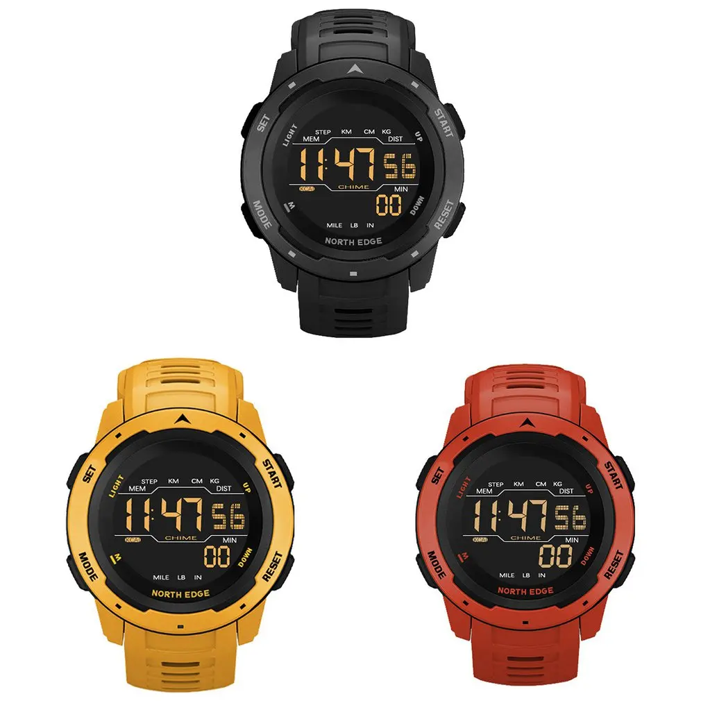 

Men Digital Watch Men's Sports Watches Dual Time Pedometer Alarm Clock Waterproof 50M Digital Watch Calories Mileage Clock