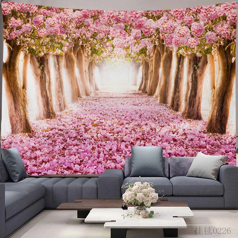 

Большой Настенный гобелен с принтом природного леса, недорогой настенный богемный настенный гобелен в стиле хиппи, Настенный декор с манда...