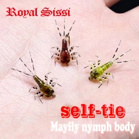 60pcsset mayfly nymph rubber body with thin skin stickers fly fishing artificial nymph flies fly tying rubber materials wet fly