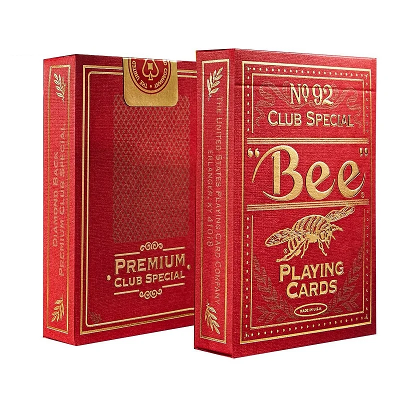 Bee Gold Edition котик игральные карты синие/красные Магия покер USPCC Новые герметичные