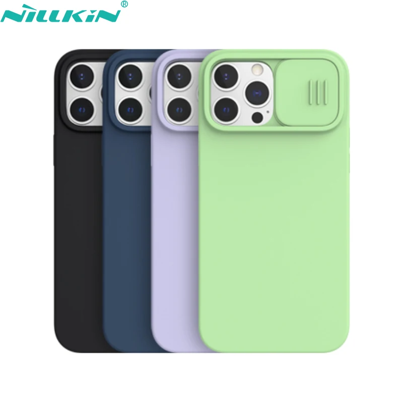 

Магнитный чехол для iPhone 13 Pro Max Nillkin Магнитная Жидкая силиконовая камера защита конфиденциальности задняя крышка для iPhone 13/13 Pro Чехол