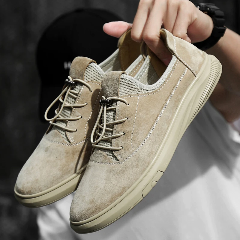 High Quality Mens Luxury Sneakers Classic Suede Shoes Men Comfortable Outdoor Walking Footwear Fashion Handmade Casual | Обувь