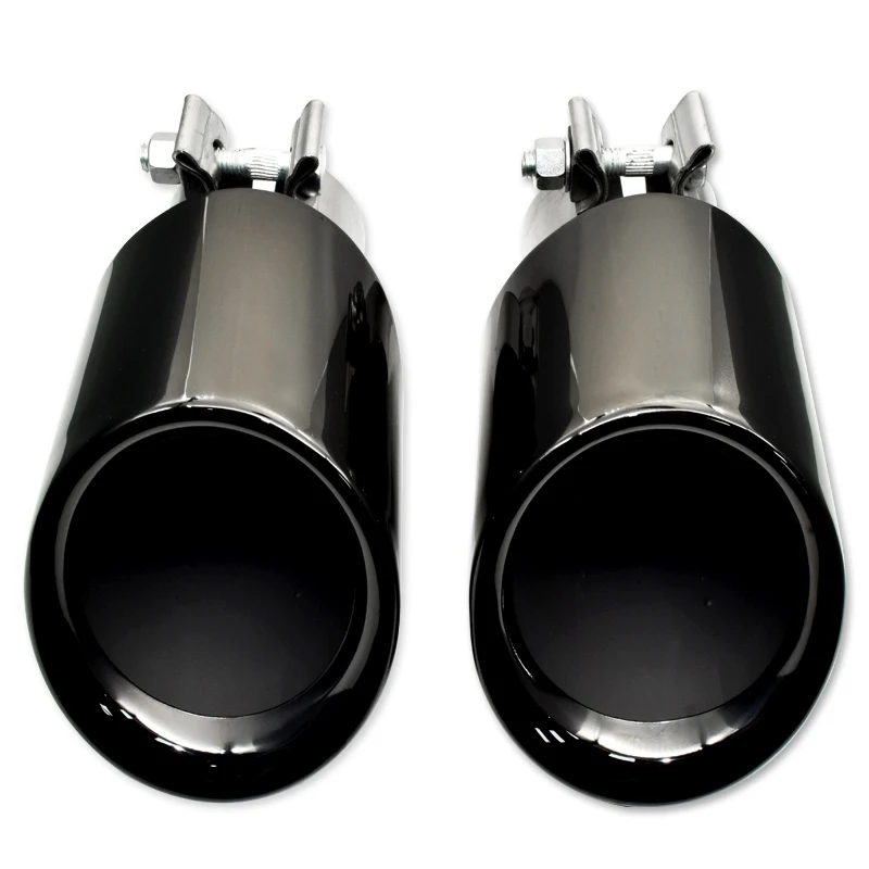 

1 Pcs Car Universal Exhaust Tip 304 Stainless Steel Muffler tip Inlet 63mm Exhaust Pipe Black Tip Universal Car Exhaust Tailpipe