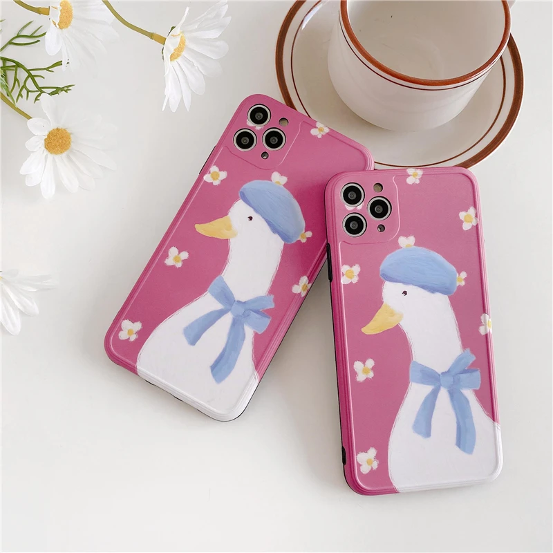 Чехлы для телефонов Iphone SE2 Модный мягкий чехол с рисунком утки животного аниме Apple