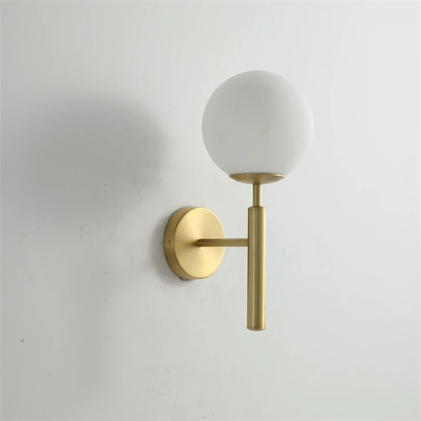 Роскошные Настенные лампы с белым стеклянным абажуром настенные светильники в