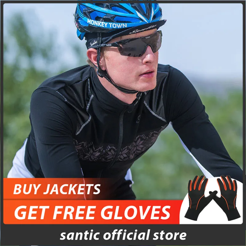 Мужские куртки для велоспорта Santic Pro Fit SANTIC теплые+ тканевые флисовые куртки для велоспорта теплые куртки сохраняющие тепло M7C01080