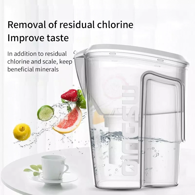 

1.5l Household Portable Water Purification Cup Carbon Net Kettle Office Water Purifier Food Grade Material Electronic Timer