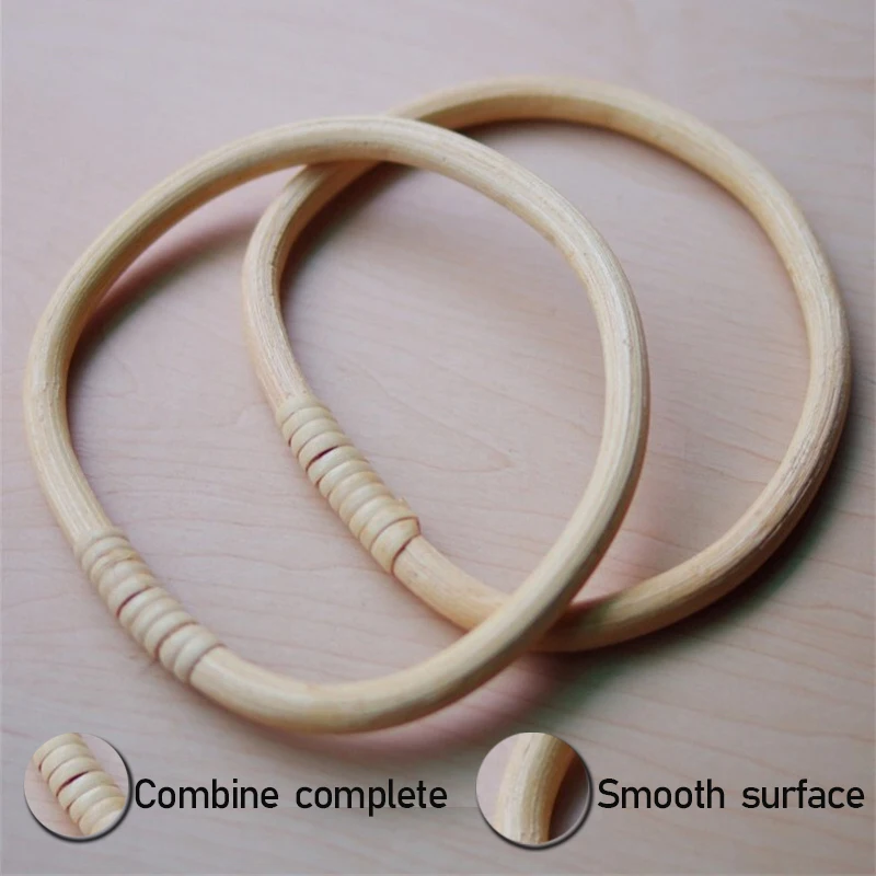 

1 Pair D Round Shape Bamboo Handle DIY Handmade Women Handbag Tote Purse Handles Rattan Wooden Bag Accessories Replacement