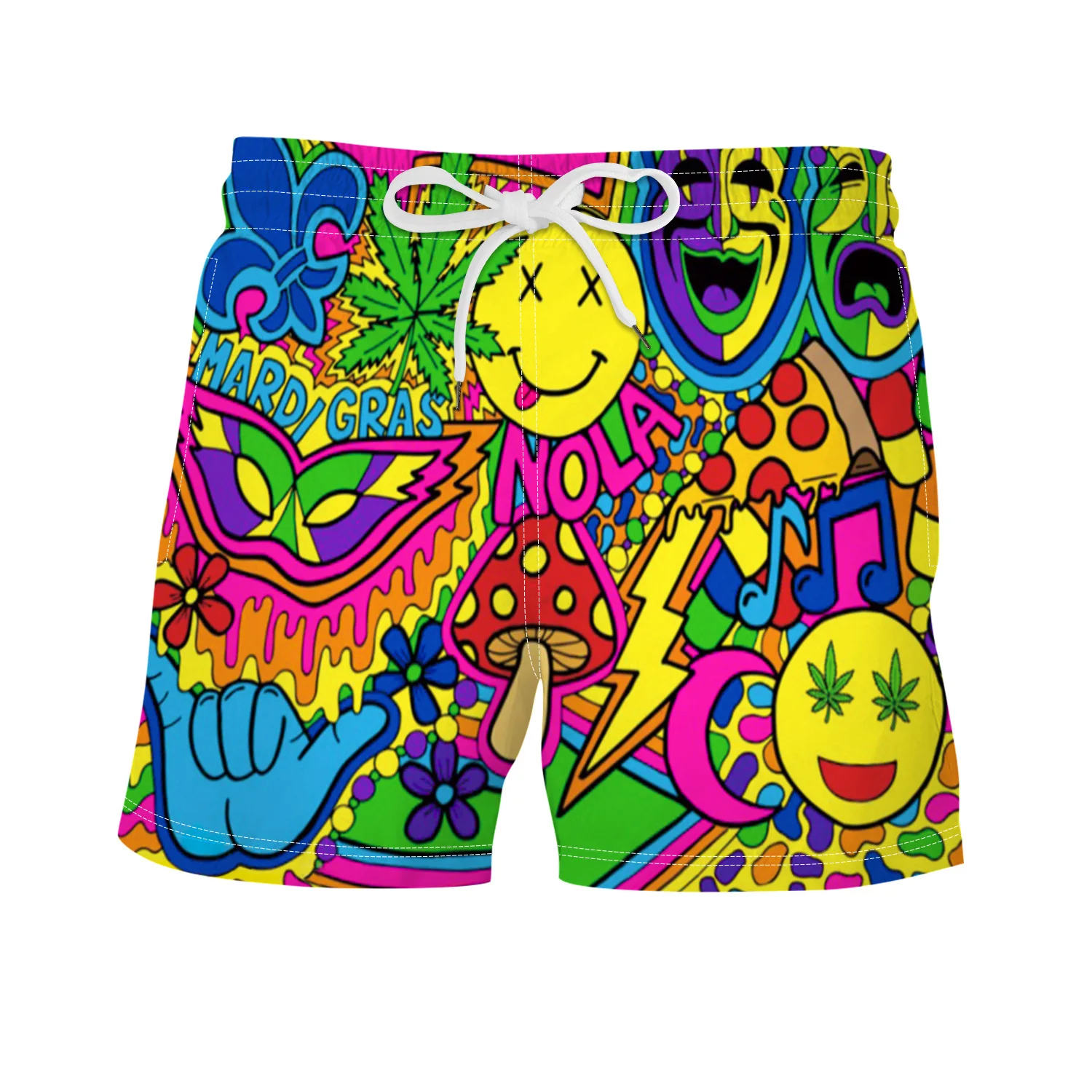 

Men's Casual Board Shorts Summer Anime 3D Digital Printing Vacation Beach Drawstring Shorts Surfing Swim Trunks