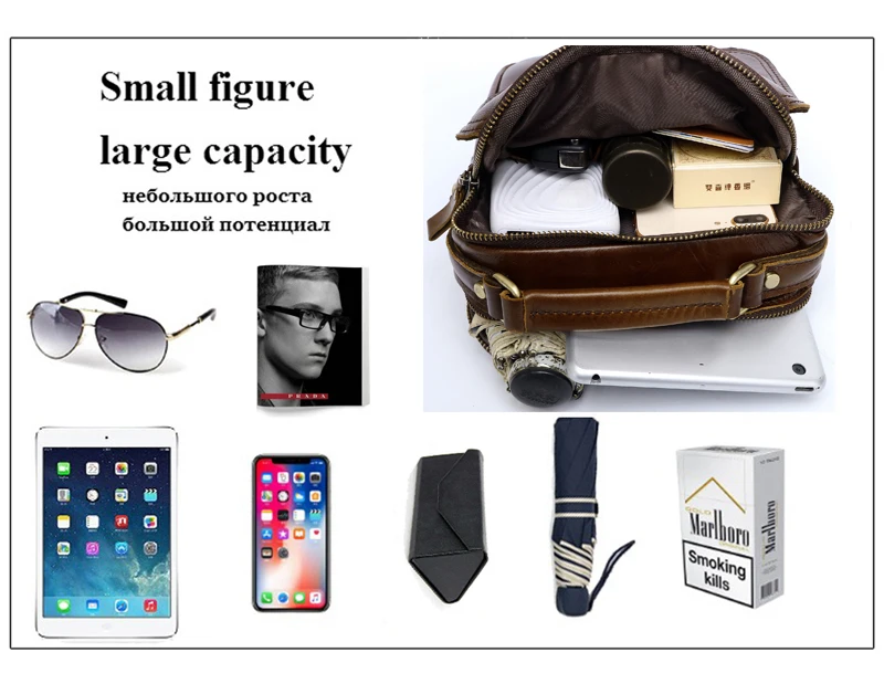 Men's Genuine Leather Bag Shoulder Bag Belt Bags Messenger Bags Men Handbag Fashion Flap Crossbody Luxury Handbag ZZNICK