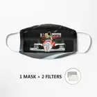 Айртон Сенна гонок во время 1990 нам Grand Prix маска для лица из хлопчатобумажной ткани моющимся фильтром карманами, одежда в стиле унисекс, 100% хлопок