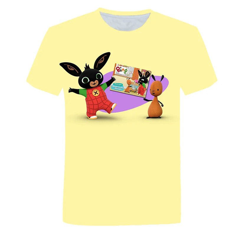

Cute Bing 4-14 Children Clothes Short Sleeve T-Shirt Girls Shirt Cartoon Rabbit Printed Kids Tee Summer Baby Tops Boys T-shirts