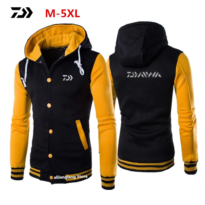 

2021 Daiwa одежда для рыбалки толстовки для активного отдыха альпинизма свитшот с шапкой свободная Флисовая теплая куртка для рыбалки Мужская о...