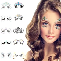 fashion masquerade face decoration 3d resin rhinestones eyebrow diamond sticker jewel face sticker diy star party makeup