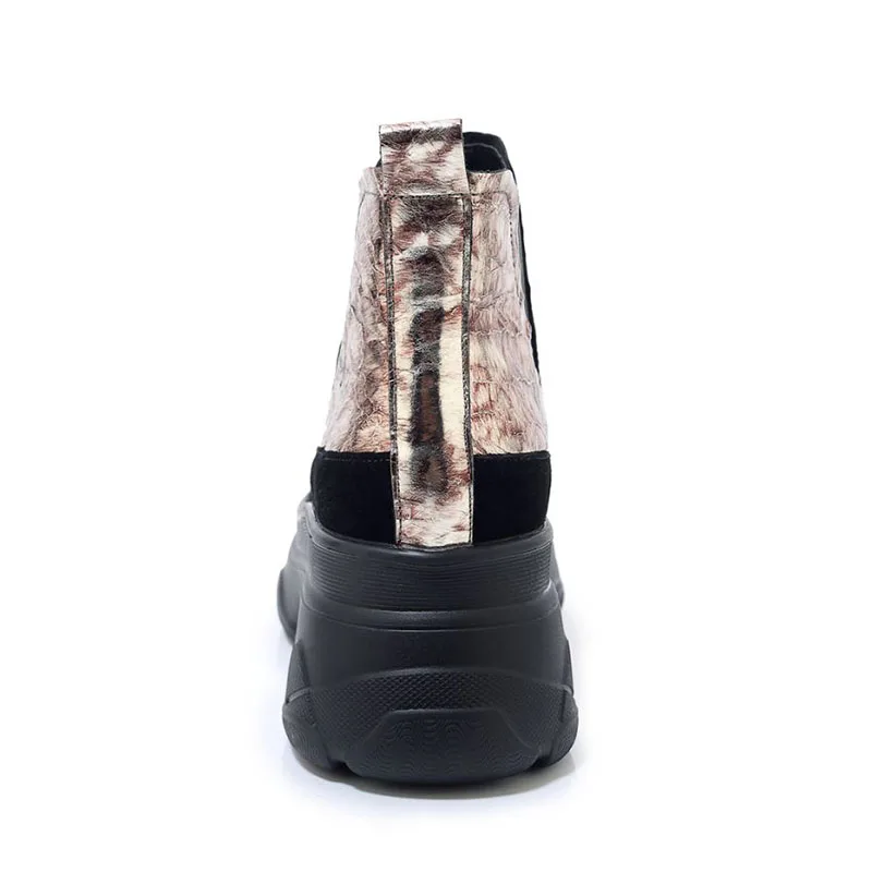 Tuyoki из натуральной кожи на толстой подошве 2020 хит продаж женские ботильоны