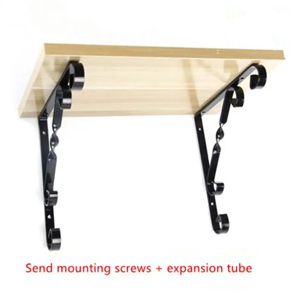 Европейский кованый железный Треугольный Кронштейн черно-белый бронзовый