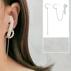 Металлические жемчужные серьги, ремешок для наушников, для Airpods, силикон, для беспроводной гарнитуры, анти-потерянный ремешок, веревка для беспроводных наушников