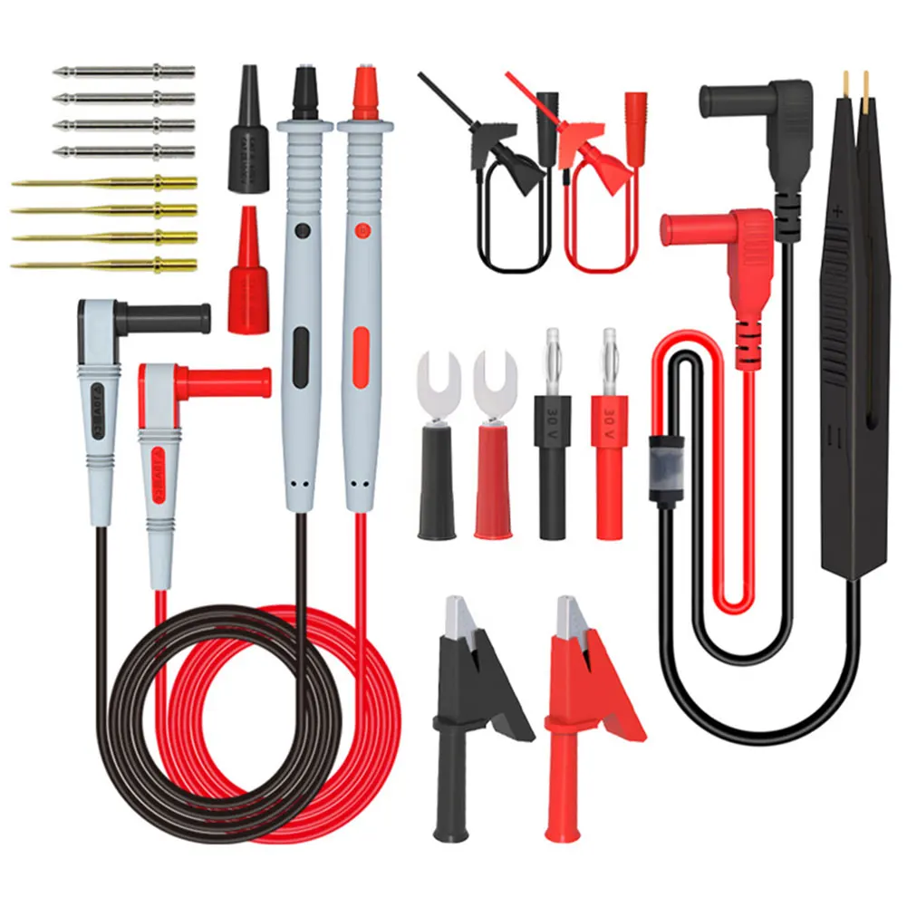 

P1600/P1503E Multimeter Test Leads Probes Kits Replaceable Needles Accessories with Banana Plugs Alligator Clips Repair Tool Set