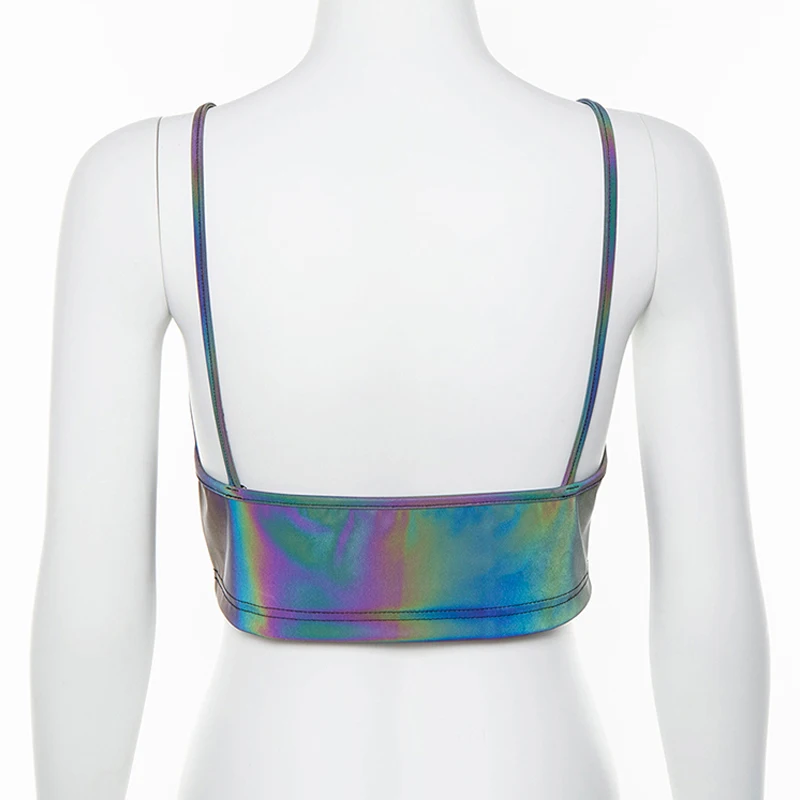 

Nightclub Gogo Dancer Laser Sling Tops Female Singer Shiny Vest Women Jazz/Hip Hop/Street Dance Performance Clothing DQL2028
