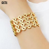 new fashion punk wide charm bracelet luxury gold jewelry wedding party bracelet for women dubai gold women bracelet wholesale
