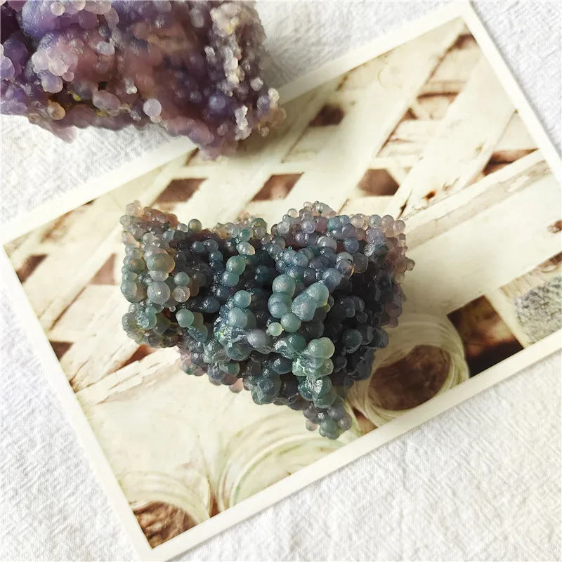 Качественные натуральные кварцевые друзы пурпурные кластеры преннита