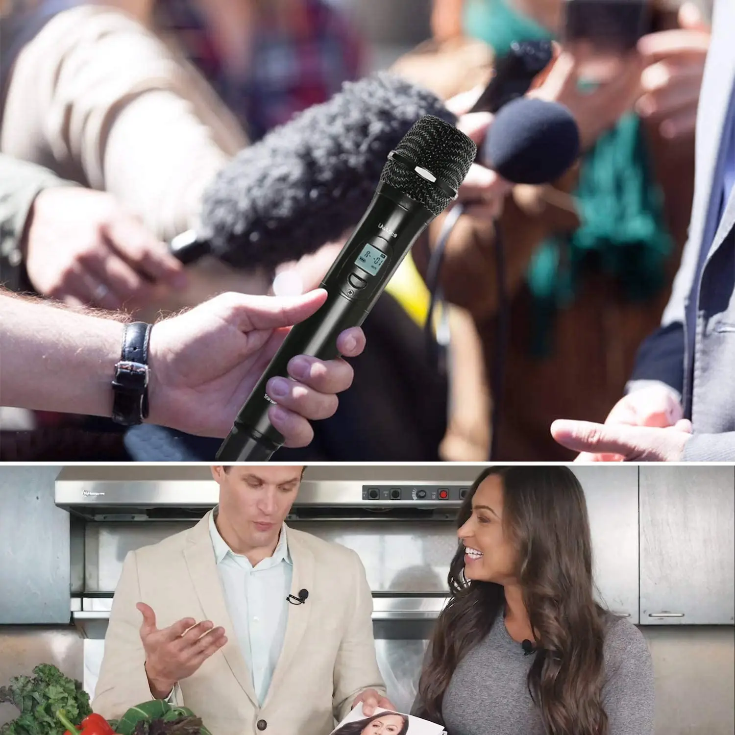 구매 Saramonic 96 채널 UHF 무선 소형 마이크 시스템, 바디팩 송신기 1 개, 핸드 헬드 송신기 1 개, 수신기 1 개