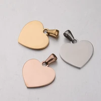 20pcs heart charms with clasps mirror polish stainless steel charms for diy making necklace braid bracelets womens mens jewelry