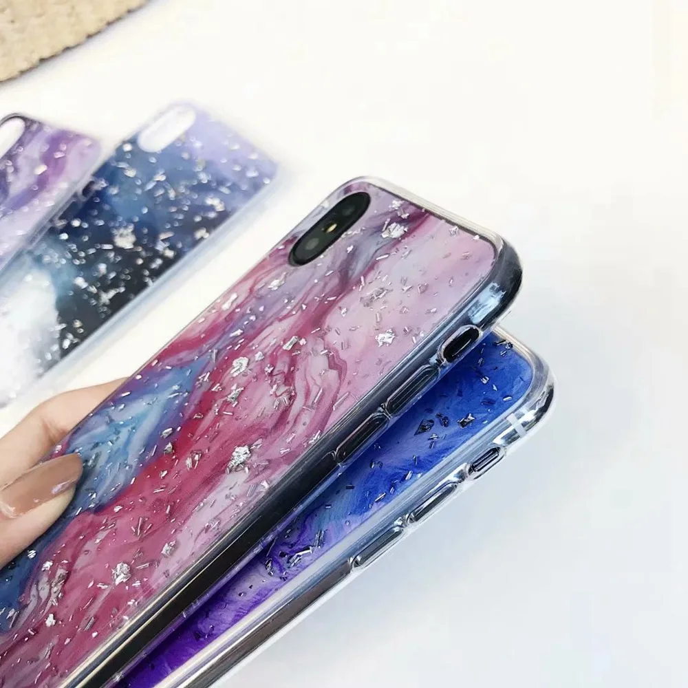 Чехол KISS милый чехол для телефона iPhone 8 7 6 S Plus эпоксидный Платиновый мраморный
