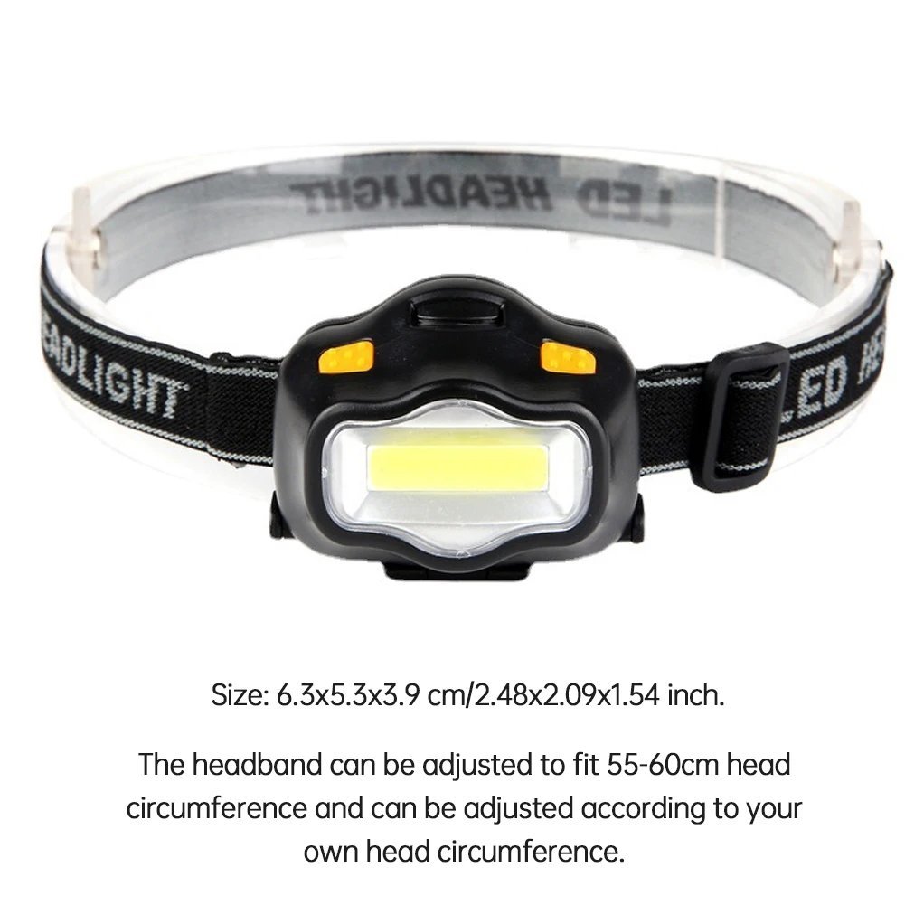 

Portable mini COB LED Headlamp 3 AAA batteries Camping Head lamp Fishing headlight flashlight torch with Adjustable Headband